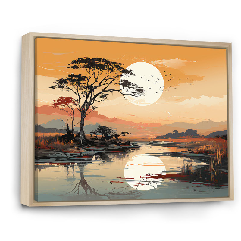 «Afrique Minimalisme», impression sur toile, H 24 po x l 32 po x P 1 po, Cadre naturel flottant