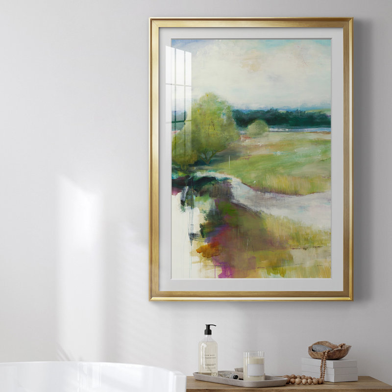 8_Crossing The Stream, reproduction encadrée de qualité supérieure - prête à être accrochée, L 26,5 po x H 36,5 po