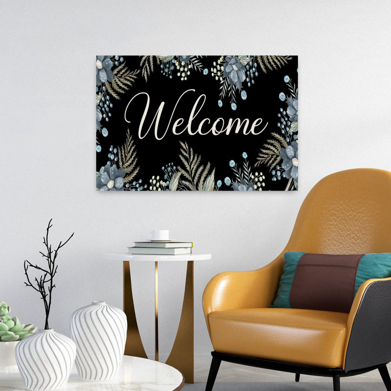 Welcome, art floral contemporain d'été, H 24 po x l 16 po