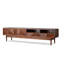 Console de télévision en bois massif de style Mid-Century avec tiroirs géométriques