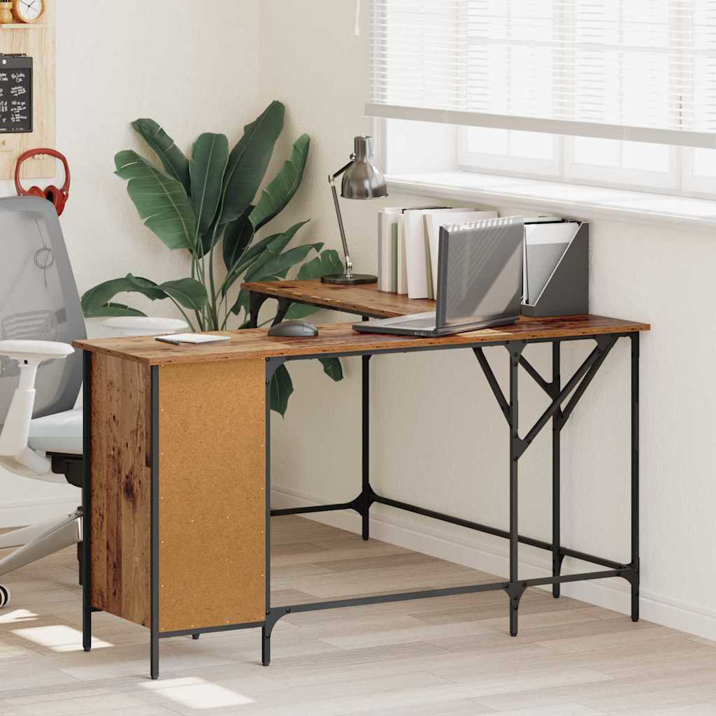 L-Shaped Metal Base Computer Desk
