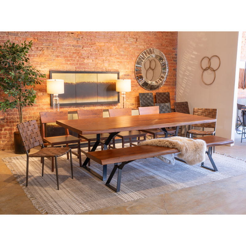Table de salle à manger Whist, Zinc antique, Noyer, H 29 po x l 94 po x P 44 po
