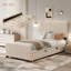 Lit plateforme tapissier en velours avec lit gigogne simple-1652140446-1652140416