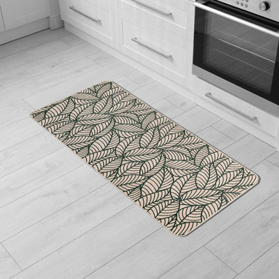 Multi-Size Jungle Essence Leaf Pattern Mat Sleek Design, Non-Slip, Low Profile, Durable Comfort