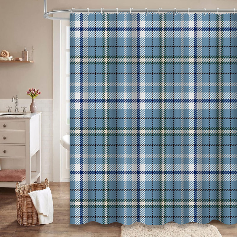 Rideau de douche Tartan, L 72 po x l 78 po