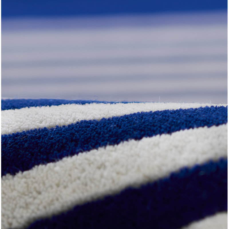 Simba Hand Tufted Wool Geometric Area Rug in Blue, Rectangle 9' x 12'