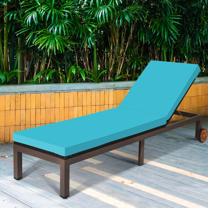 Chaise longue inclinable avec coussin Antavia, bleu