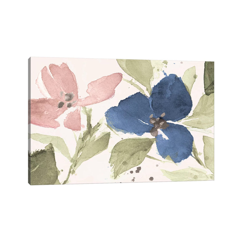 Watercolor Blooms I 1 Piece Wrapped Canvas Painting, 66.04 cm H x 45.72 cm W x 1.91 cm D