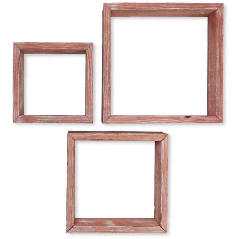 Square Cube Shelf with Adjustable Shelves, Salvage Red