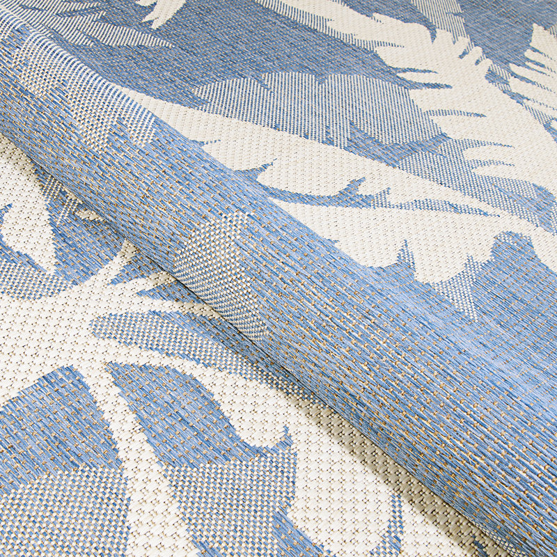 Waddington Floral Ivory Sapphire Blue Indoor Outdoor Runner Rug, Runner 2'3" x 11'9"
