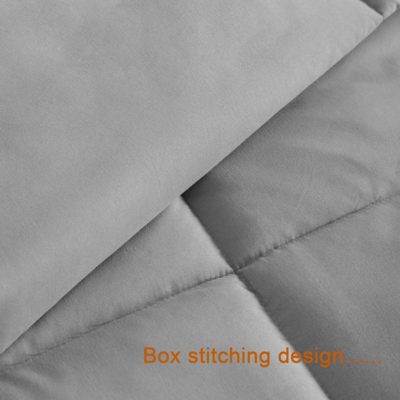 Édredon en duvet synthétique, housse de couette édredon 1pc avec languettes d'angle, doux - NTBAY, Lit simple, Gris fumée