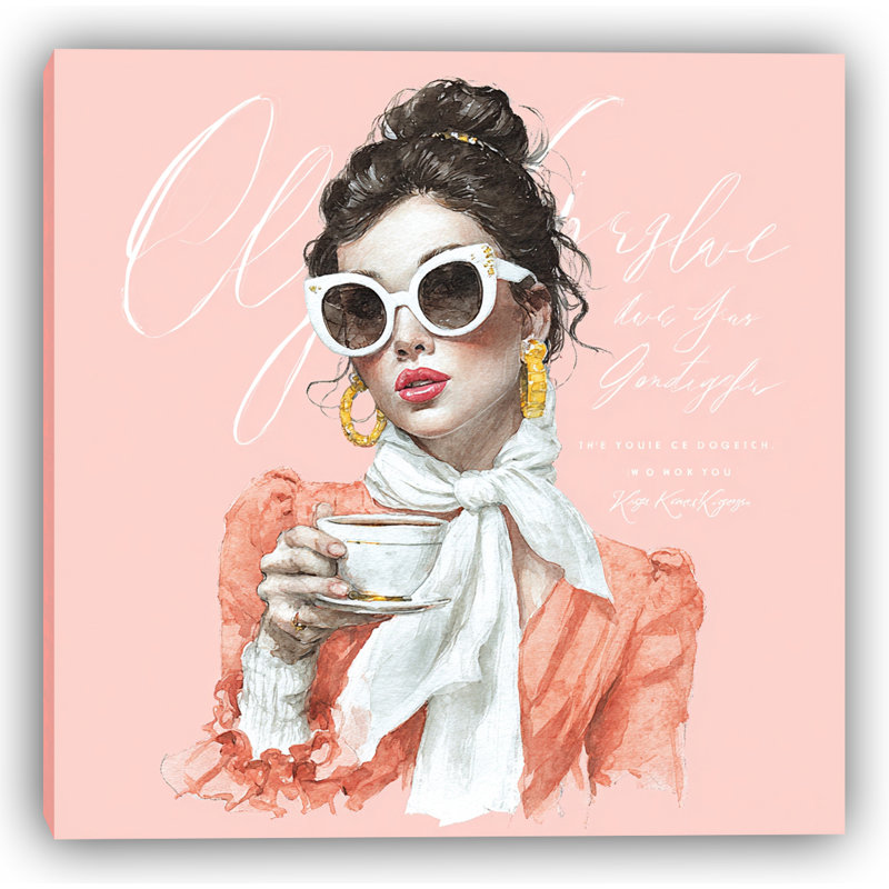 «Pink Cafe Chic», art mural sur toile tendue