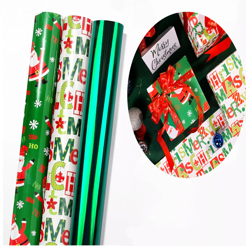 3 rouleaux / ensemble de papier d'emballage de Noël Père Noël