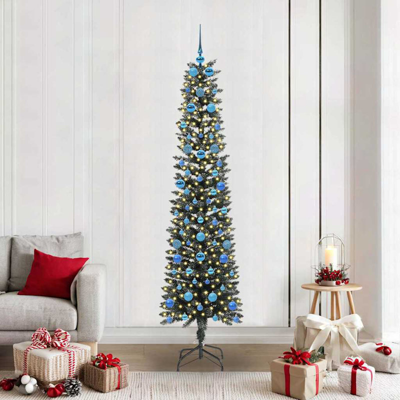 Artificial Christmas Tree with 300 LEDs Green, Blue, 6.89' H