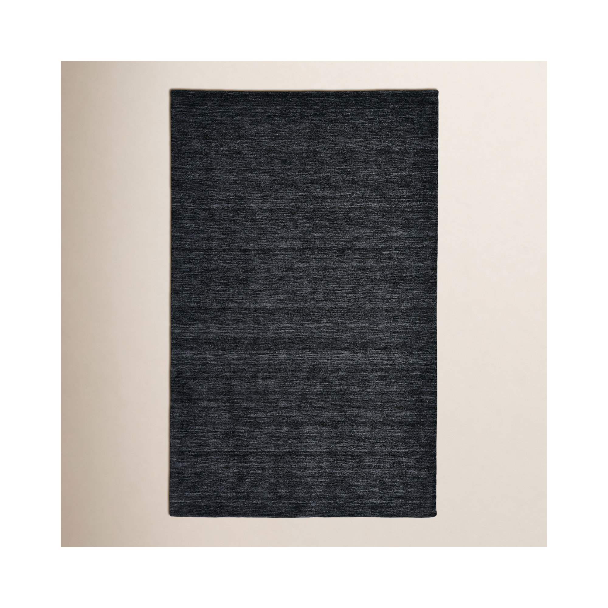Kaden Handmade Wool Blue Rug, Rectangle 9'6" x 13'6", Black