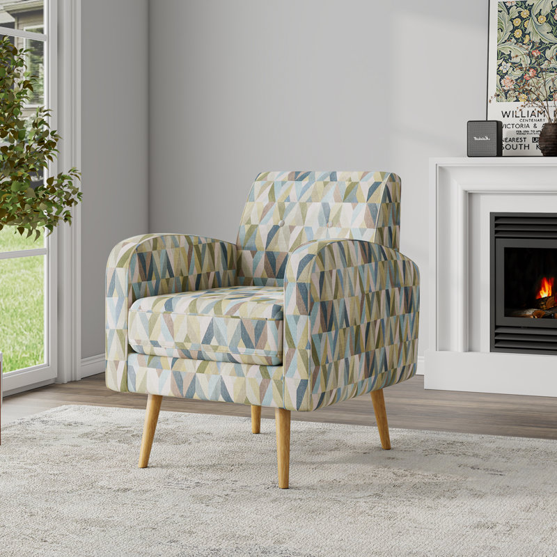 Fauteuil à accoudoirs touffeté 29 po Jakyren, Vert