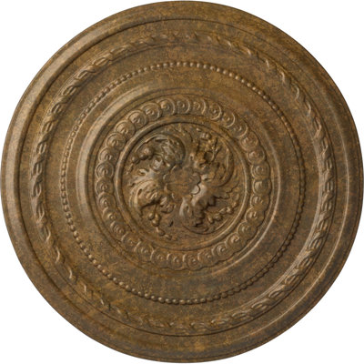 Médaillon de plafond Endurathane perle, DO de 26 1/4 po x P 1 1/2 po (convient aux auvents jusqu'à 1 7/8 po), finition bronze frotté peint à la main