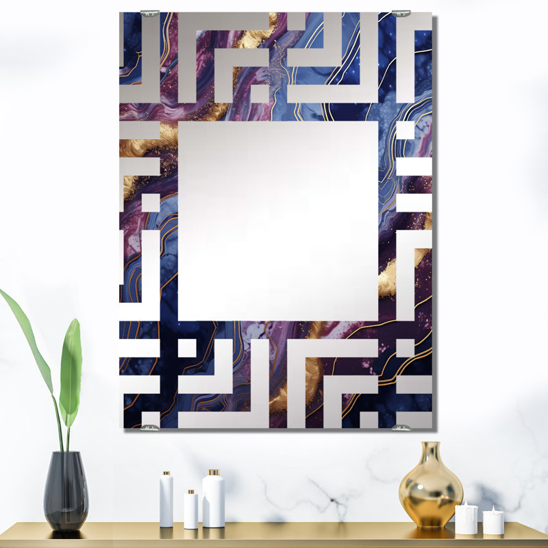 Rizac - Miroirs muraux décoratifs en marbre abstrait, 40 po x 30 po