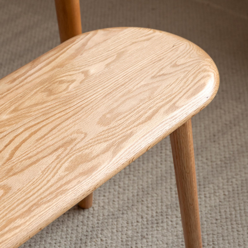 Banc de 47 po en chêne massif pour hall d'entrée moderne , Chêne et naturel