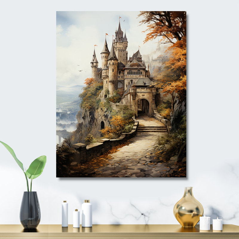 Châteaux médiévaux Splendor Rich - art mural en métal Châteaux, H 32 po x l 24 po x P 1 po