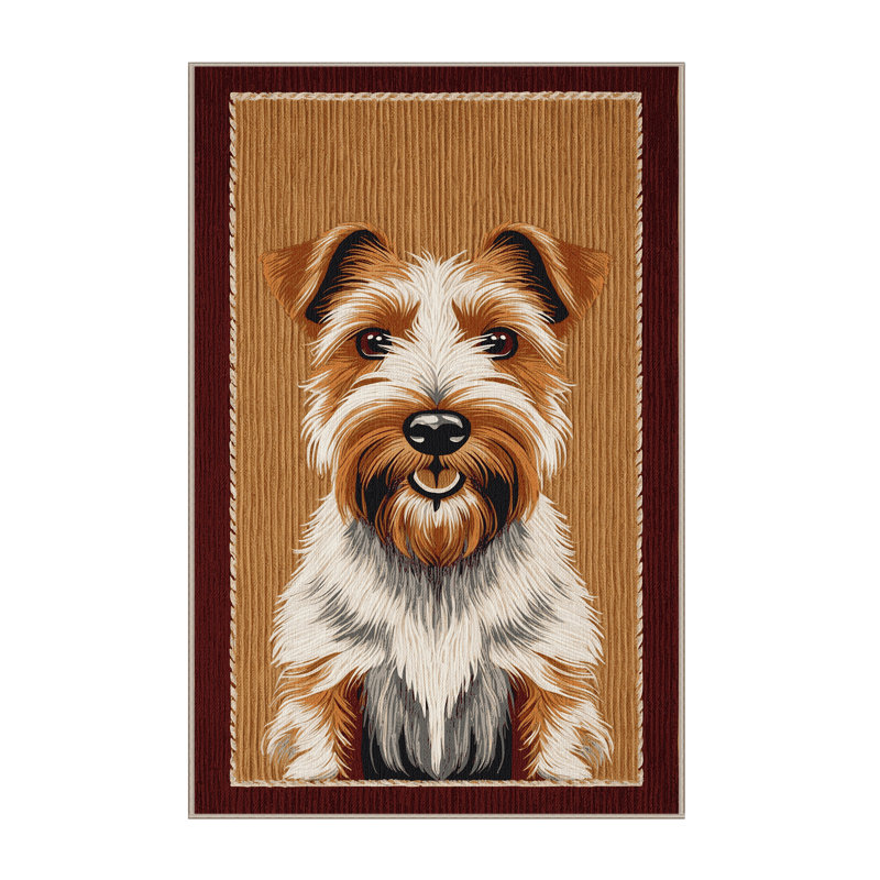  Washable Irish Terrier Dogs Area Rug, Runner 2' x 4'