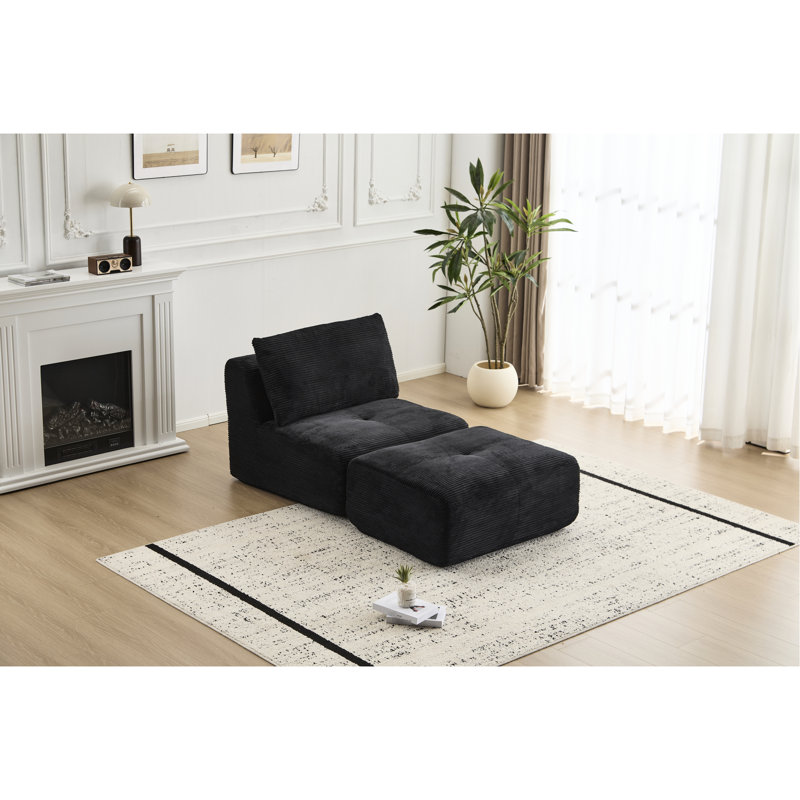 Mousse à mémoire de forme longue pour le salon en tissu velours côtelé, pour animaux de compagnie, sans assemblage, mobile, rembourrage élevé, combinaison personnalisable, tissu pour animaux de compagnie noir pour la chambre, noir, facile à déplacer