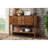 Alcimon Retro Wood Sideboard | 2 Drawers, 2 Cabinets & Bottom Shelf for Dining/Living Room-41731545