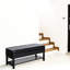 Banc de rangement noir en similicuir avec range-chaussures, 44 po - Option de capacité moderne