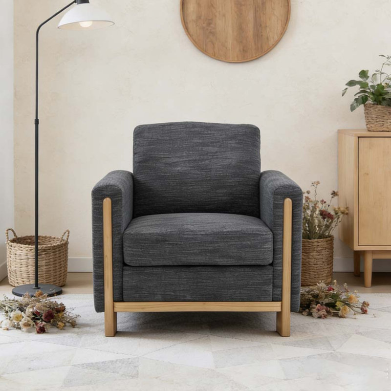 Fauteuil rembourré en tissu