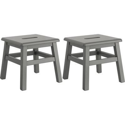 Blount 12.25'' Tall 1 - Step Solid Hardwood Lightweight Step Stool for Adults and Kids with 200 Lbs Capacity, Gray