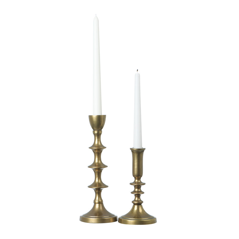 2 Piece Aluminum Tabletop Candlestick Set