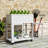 Mini Wood Cold Frame Greenhouse with Wheels, Raised Bed and Liner-114011587