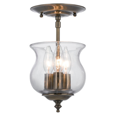 Plafonnier semi-encastré 3 lumières 6,5 po Maralyn