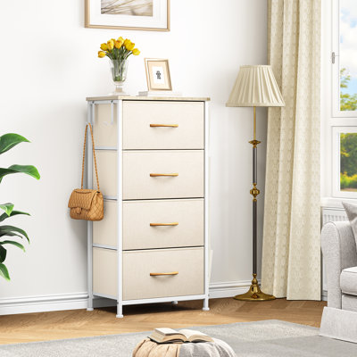 Fabric 4 Drawer 45Cm W Chest Of Drawers with Side Pockets