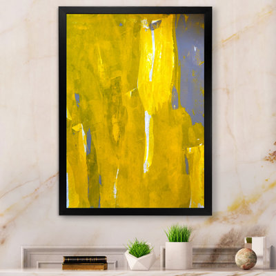 Gray And Yeollow Abstract Merging VI Grey And Yeollow Abstract Merging VI - Painting on Canvas