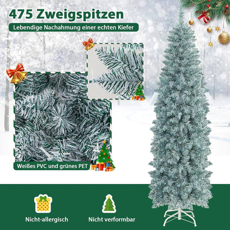 Lighted Artificial Pine Christmas Tree, 180cm H