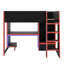 Lit mezzanine avec bureau intégré, garde-robe et lumières DEL, tiroir de rangement-2059202384