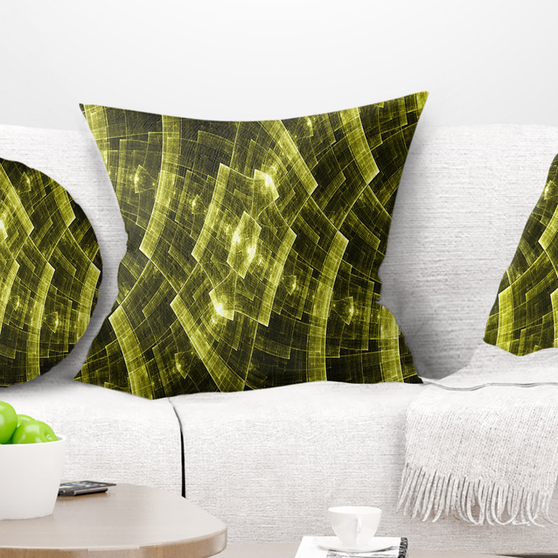 Housse de coussin carré , 18 po x 18 po, Jaune vif, Coussin décoratif