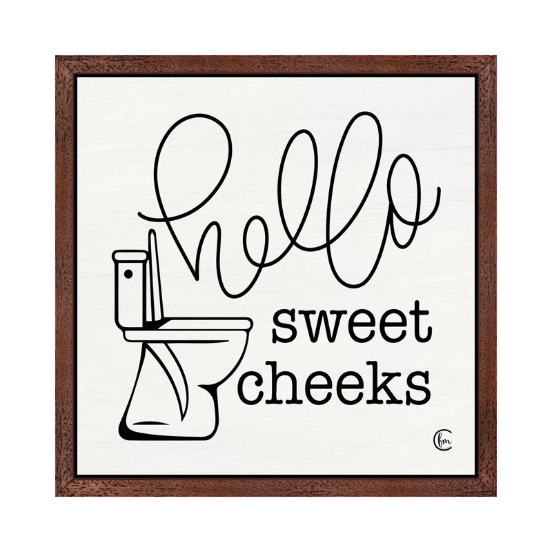 Hello Sweet Cheeks - Print on Canvas, 93.98 cm H x 93.98 cm W, Brown Framed
