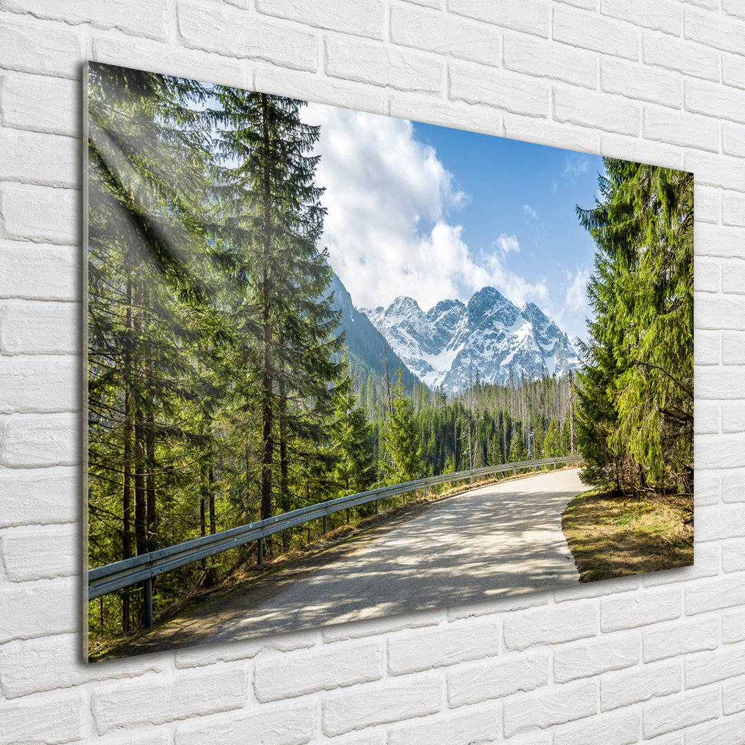 Glasbild Straße zum Tatra-Gebirge