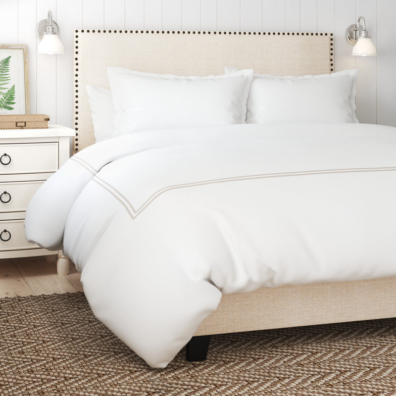 Coltrane Standard Cotton Duvet Cover, Champagne, Queen Duvet Cover