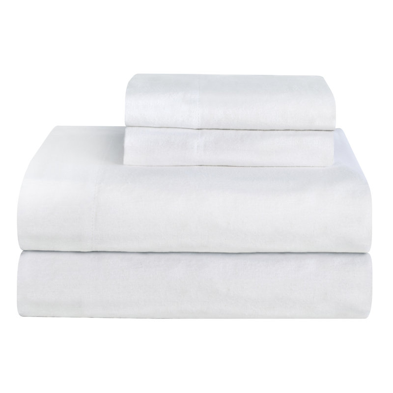 Flannel Sheet Set, White, California King
