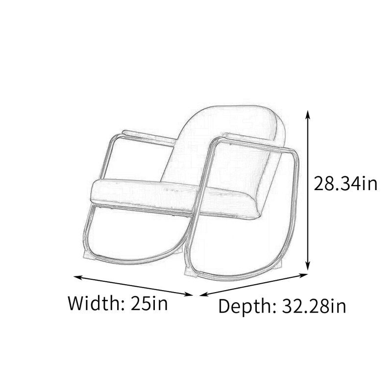 Chaise berçante ergonomique imperméable en similicuir, Brun