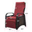 Fauteuil inclinable de patio complet avec conception ergonomique, mécanisme à 2 boucles et coussin d'eau, repose-pieds inclinable d'extérieur rouge, table intégrée, confortable, brun-1107555621