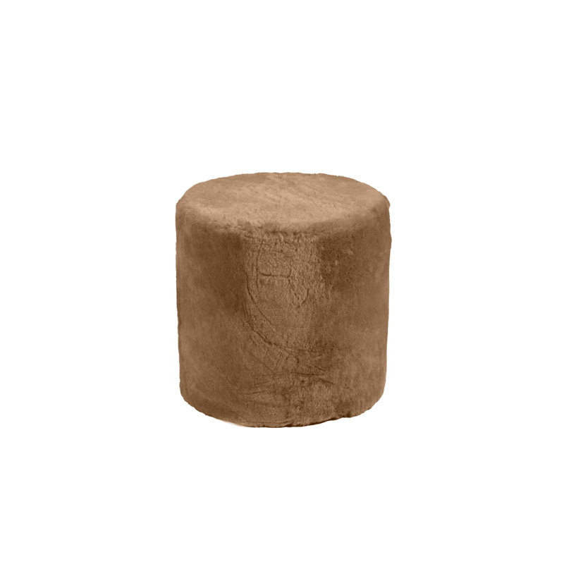  Furniture Tall Ottoman Shearling Round Butterscotch, Butterscotch