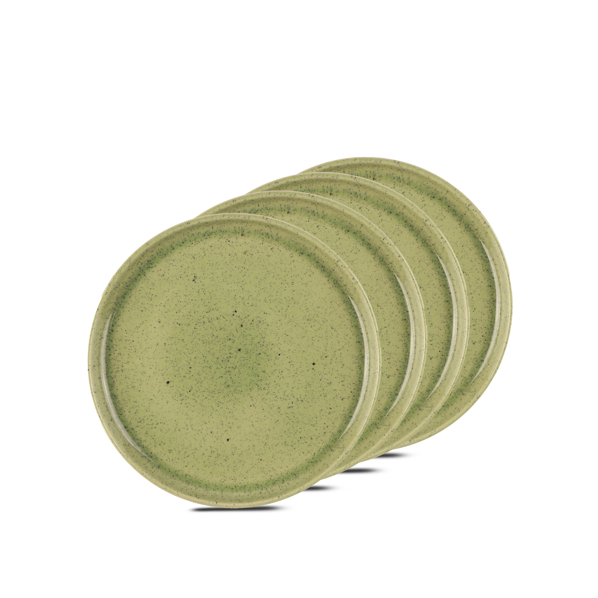 Ariel Commercial Dishwasher Safe 11'' Stoneware Dinner Plate , Set of 4, Green