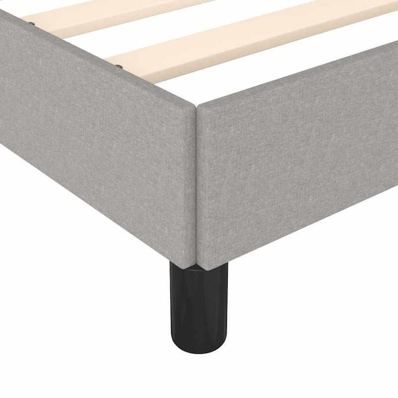 Cadre de lit, base de lit tapissier en tissu, sans matelas, Double, Gris foncé, 13.8"