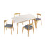 Ensemble de salle à manger 5 pièces Mid-Century Modern - Table en bois massif et 4 chaises-1003780049
