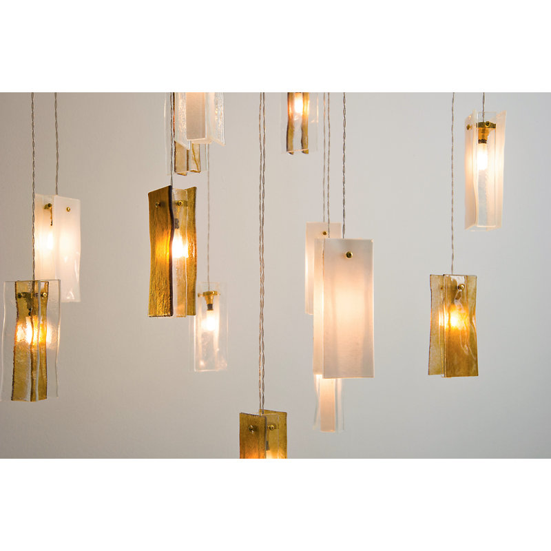 13 - Light Pendant, Amber, 72'' H X 26'' W X 12'' D, 13