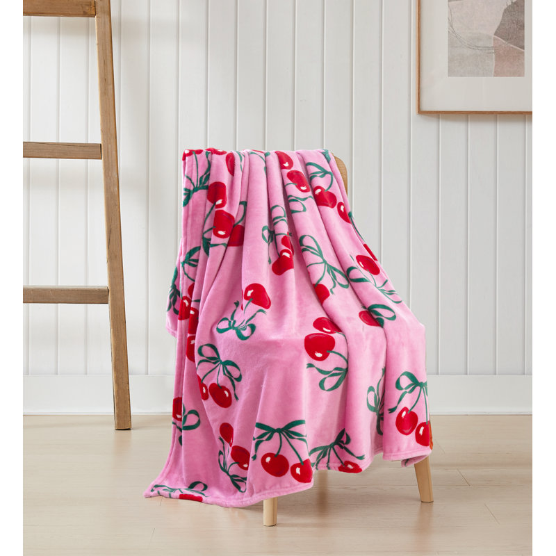 Collection de jeté en flanelle pour enfants, Cerises